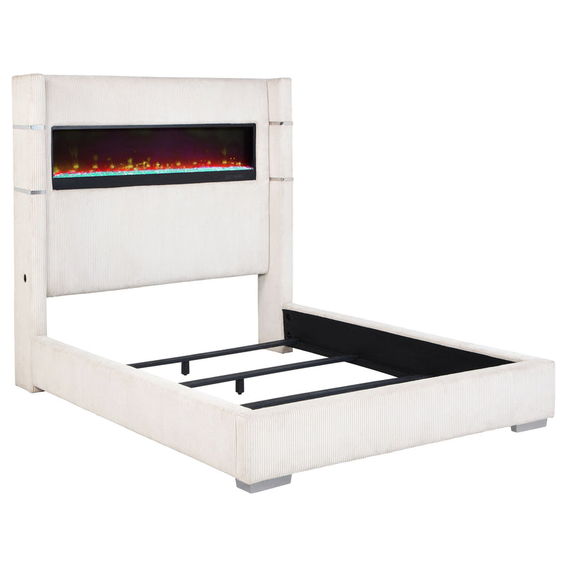 Tisdall Wingback Bed with Flame Visualizer