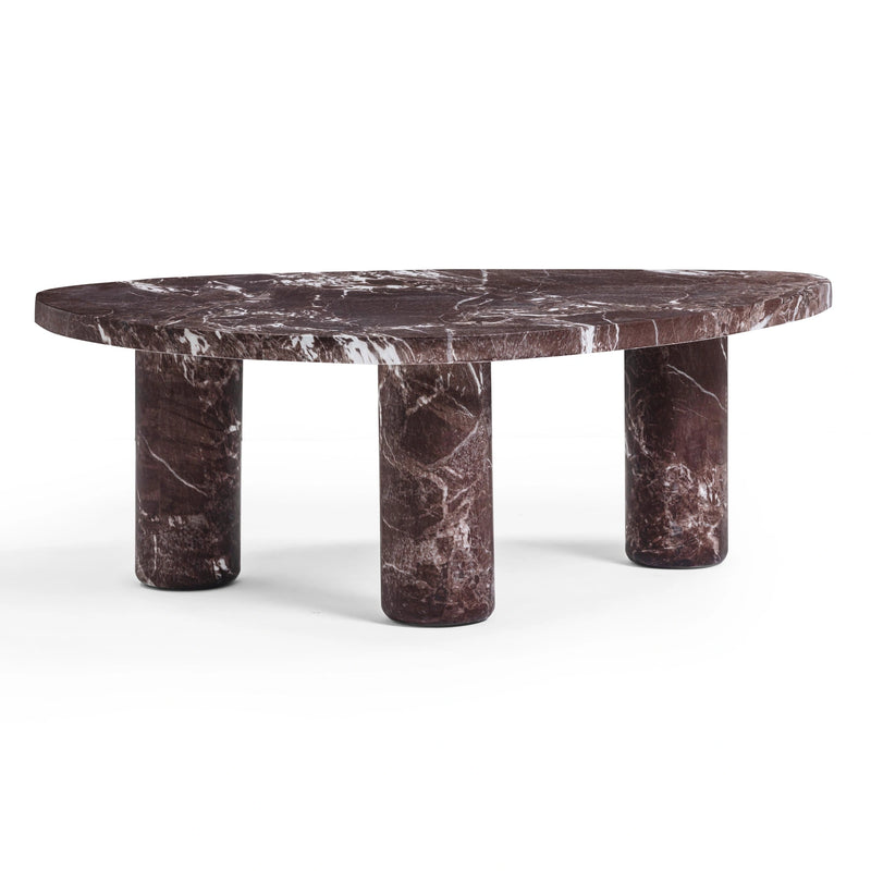 Mesa de centro Libby de mármol falso rojo Levanto para interior/exterior (36"-48")