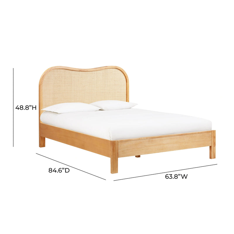 Grappa Natural Wood & Raffia Bed