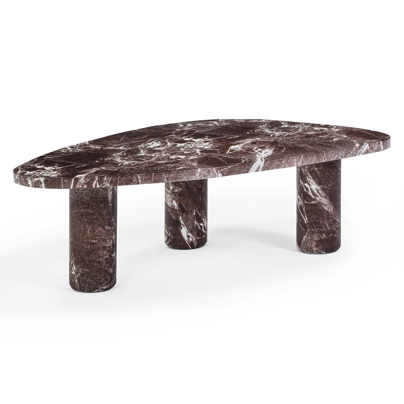 Mesa de centro Libby de mármol falso rojo Levanto para interior/exterior (36"-48")