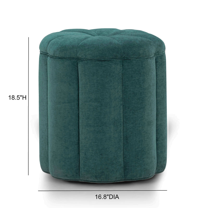Fleur Textured Performance Velvet Storage Ottoman