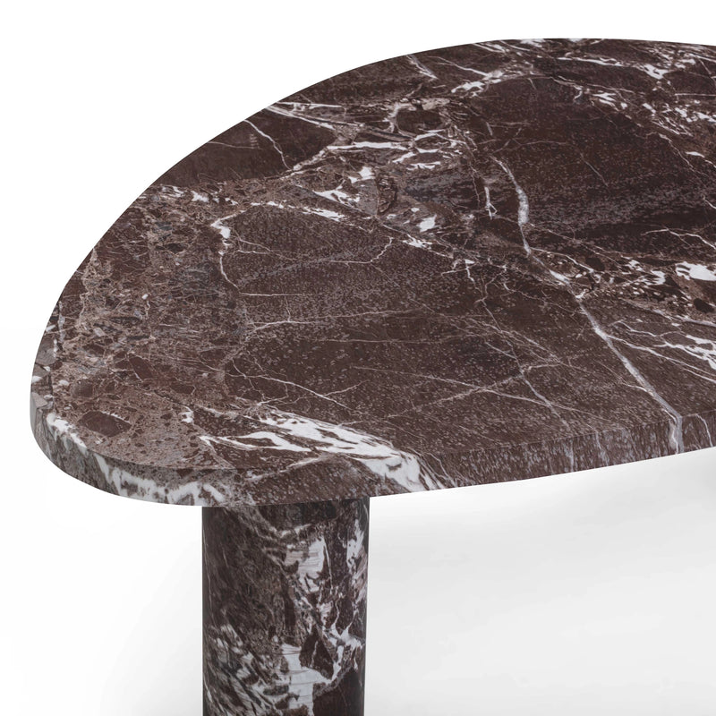 Mesa de centro Libby de mármol falso rojo Levanto para interior/exterior (36"-48")