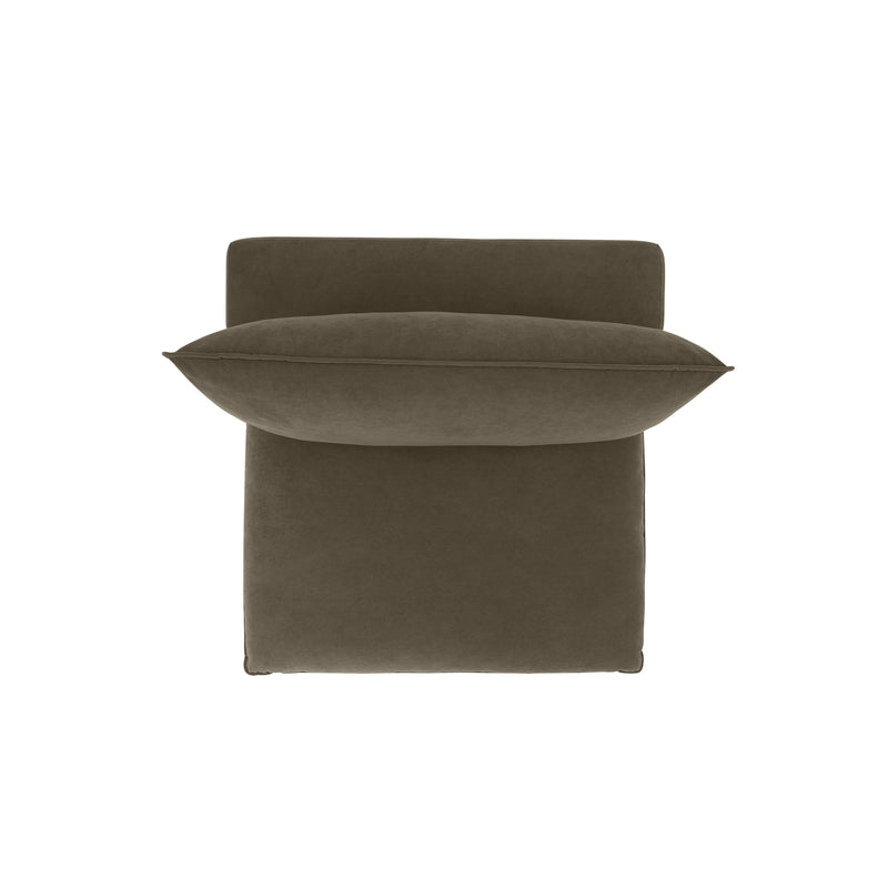 Cali Chocolate Brown Performance Velvet Armless Chair