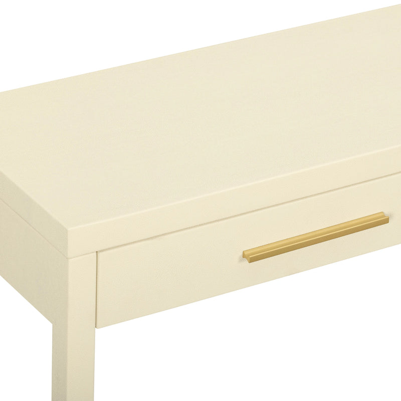 Dani 54" Cream Faux Shagreen 2-Drawer Console Table