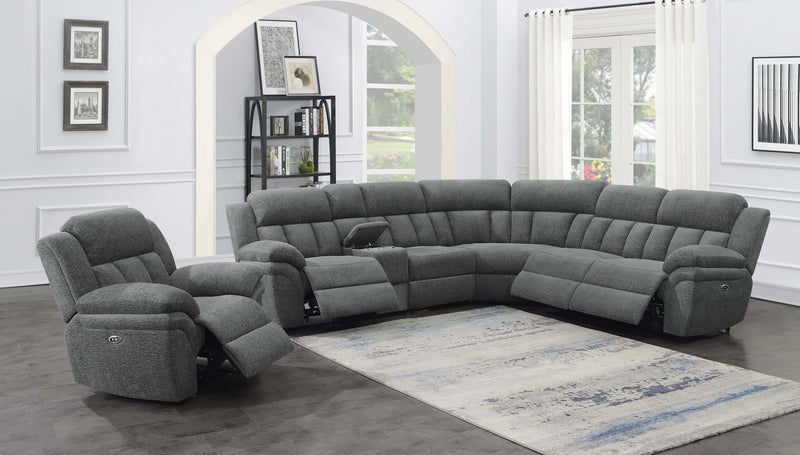 Bahrain Modular Power Reclining Sectional Sofa (Armless Chair, Armless Return Piece, Console, Left Return Piece, Right Return Piece and Wedge)