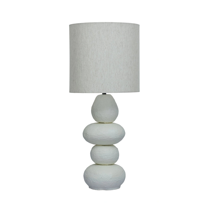 Pebble Cream Papier Mache Table Lamp