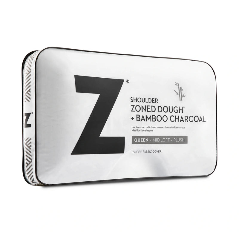 Almohada cervical de espuma viscoelástica Zoned Dough con carbón de bambú