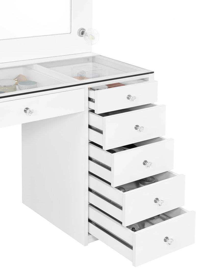 Acena Makeup Vanity Table with LED Mirror Set