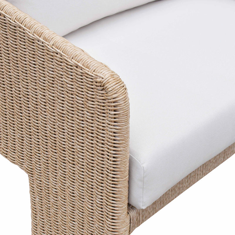 Alexa 80" Rattan Performance Fabric Outdoor Sofa