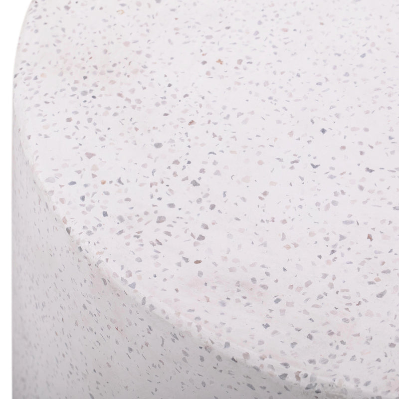 Terrazzo Light Speckled Concrete Round Side Table