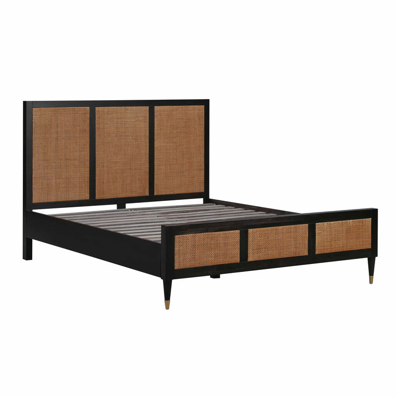 Sierra Wood & Rattan Bed
