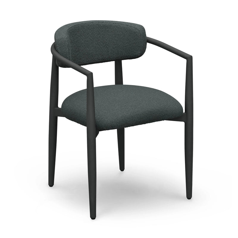 Silla de comedor para exteriores Annika con brazos, de tela texturizada y calidad comercial