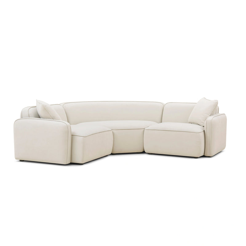 Travie Sand Upcycled Performance Linen Modular L-Sectional