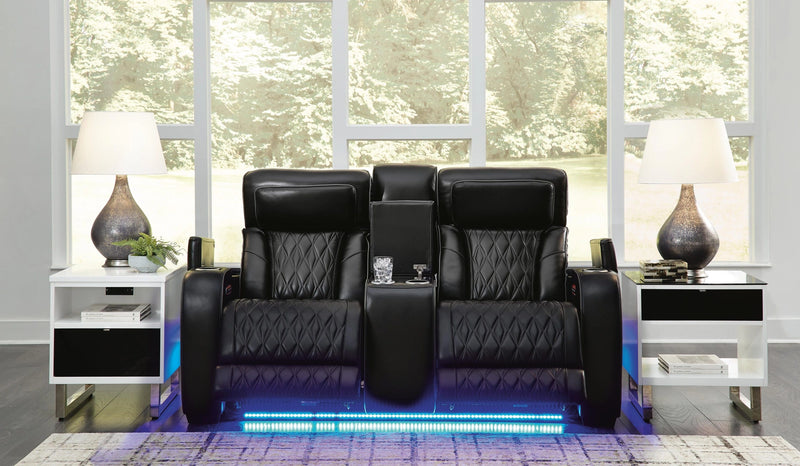 Sofá reclinable eléctrico Boyington, sofá de dos plazas y sillón reclinable