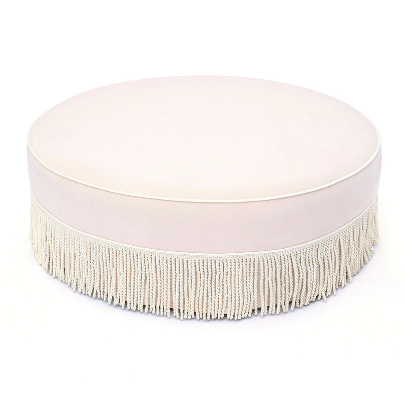 Tassy Tasseled Round Ottoman