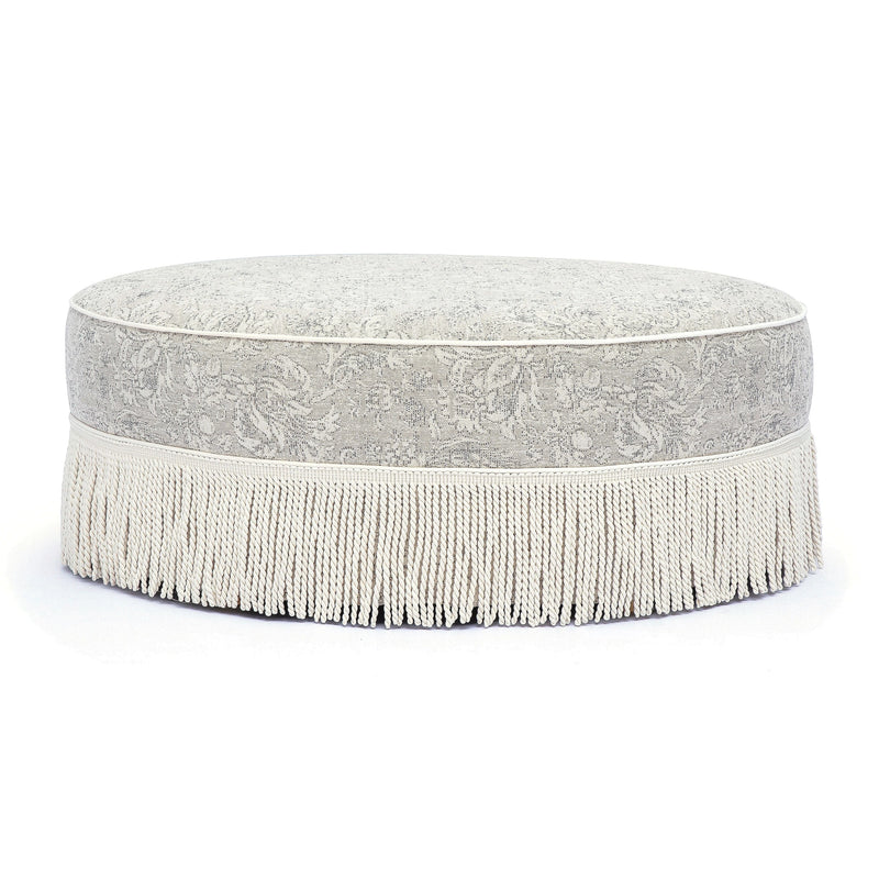 Tassy Tasseled Round Ottoman