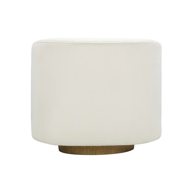 Sillón decorativo giratorio de terciopelo de alto rendimiento Presley en color crema