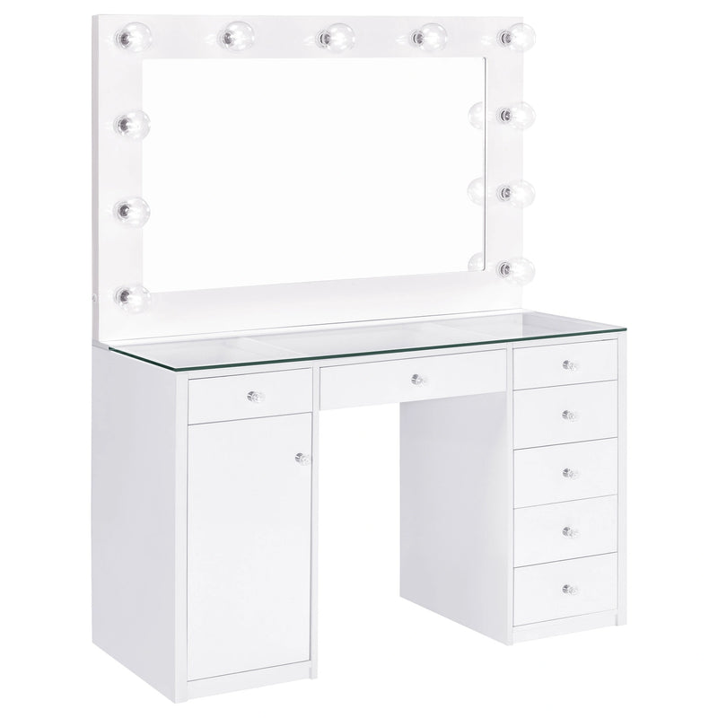 Acena Makeup Vanity Table with LED Mirror Set