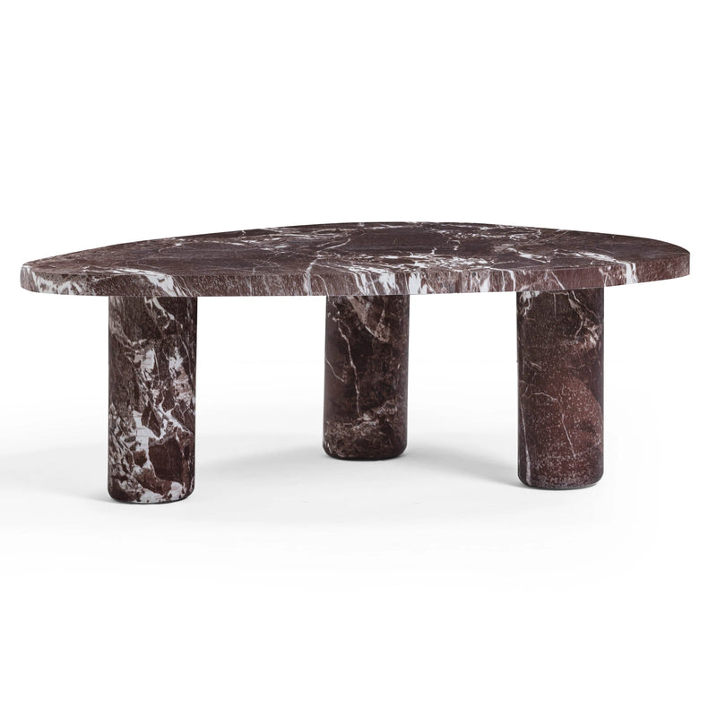 Mesa de centro Libby de mármol falso rojo Levanto para interior/exterior (36"-48")