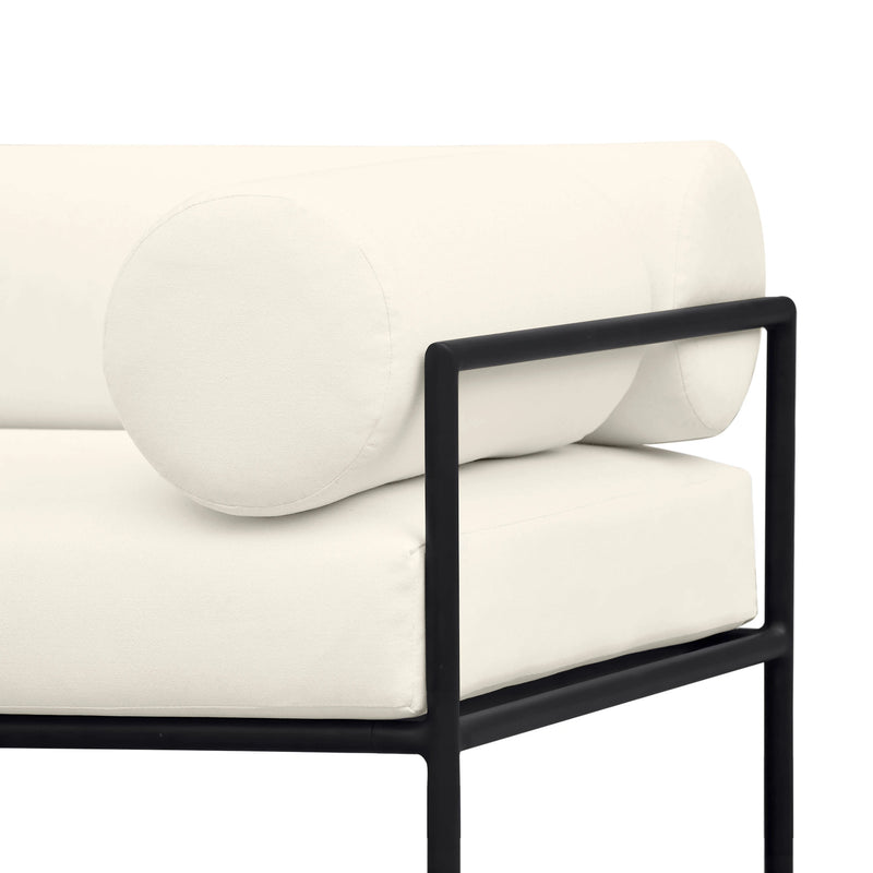Vera 84" Cream Performance Fabric Outdoor Sofa