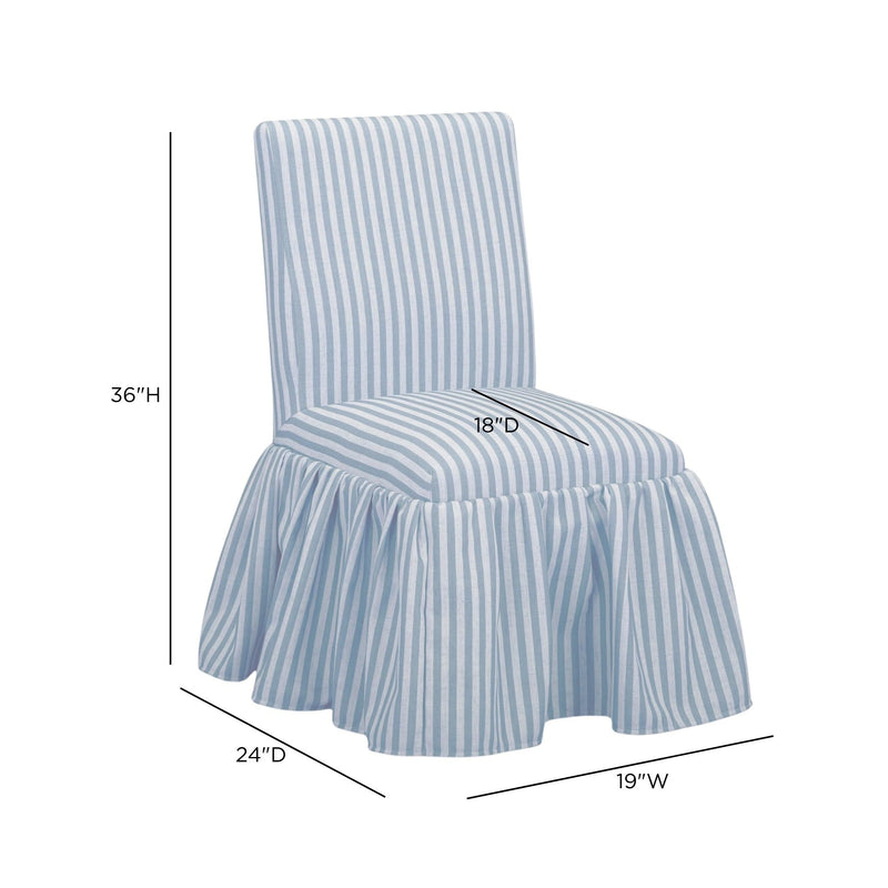 Gertrude Striped Performance Linen Skirted Dining Chair
