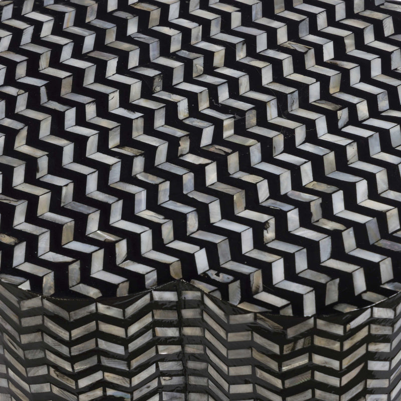 Truffle Black Mother of Pearl Shell Side Table