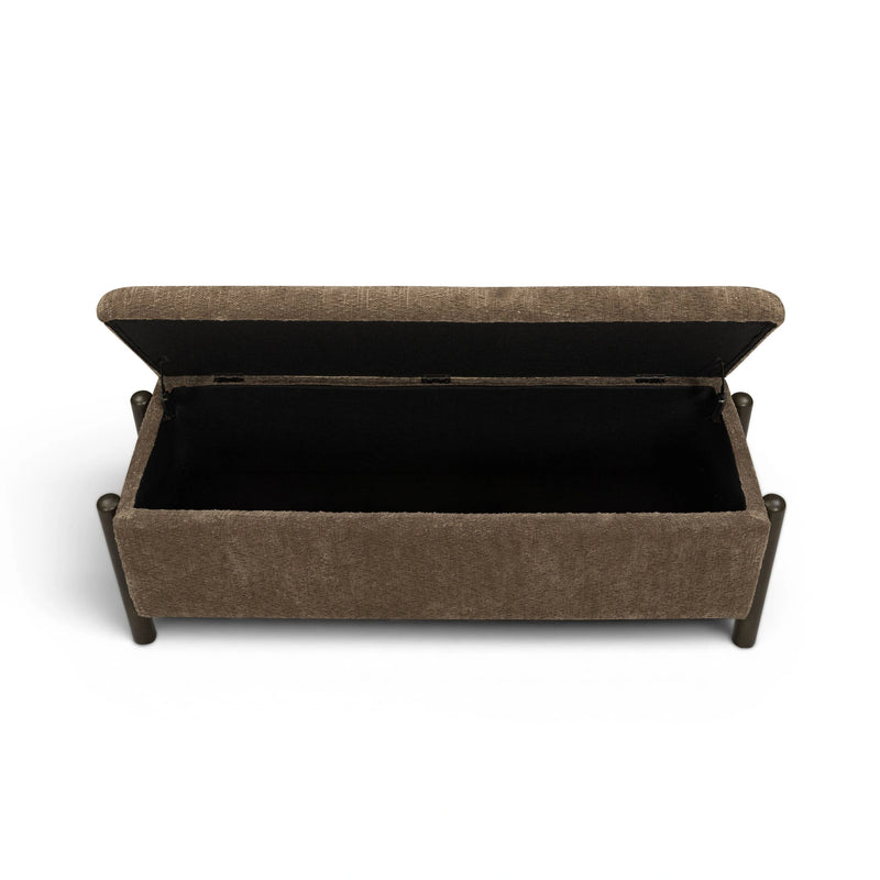 Abby 52" Nubby Fabric Storage Bench