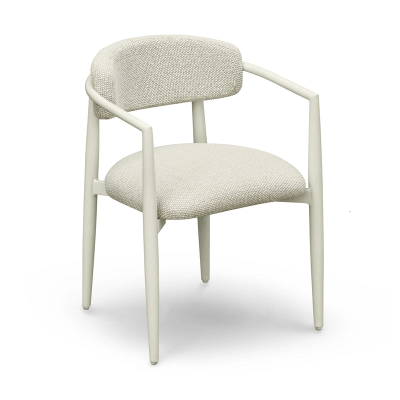 Silla de comedor para exteriores Annika con brazos, de tela texturizada y calidad comercial