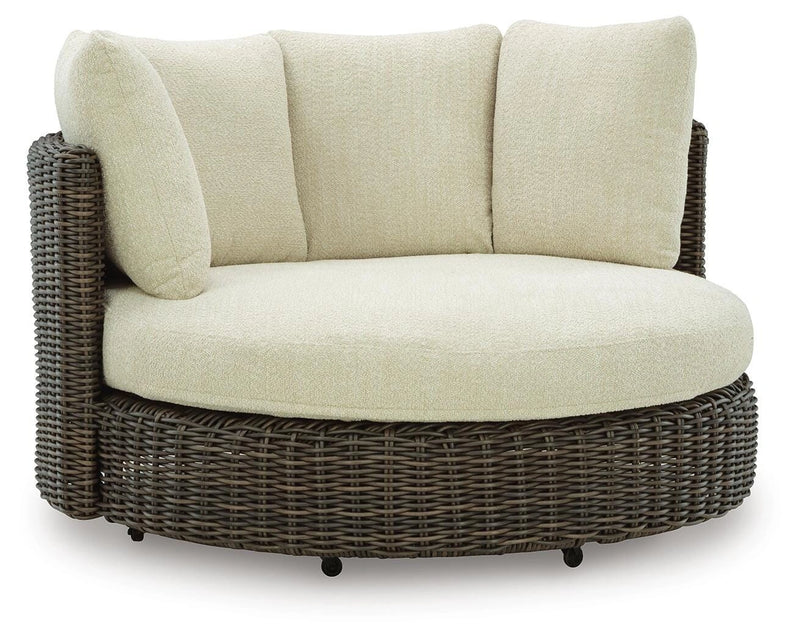 Sillón giratorio de exterior Kimora con cojín