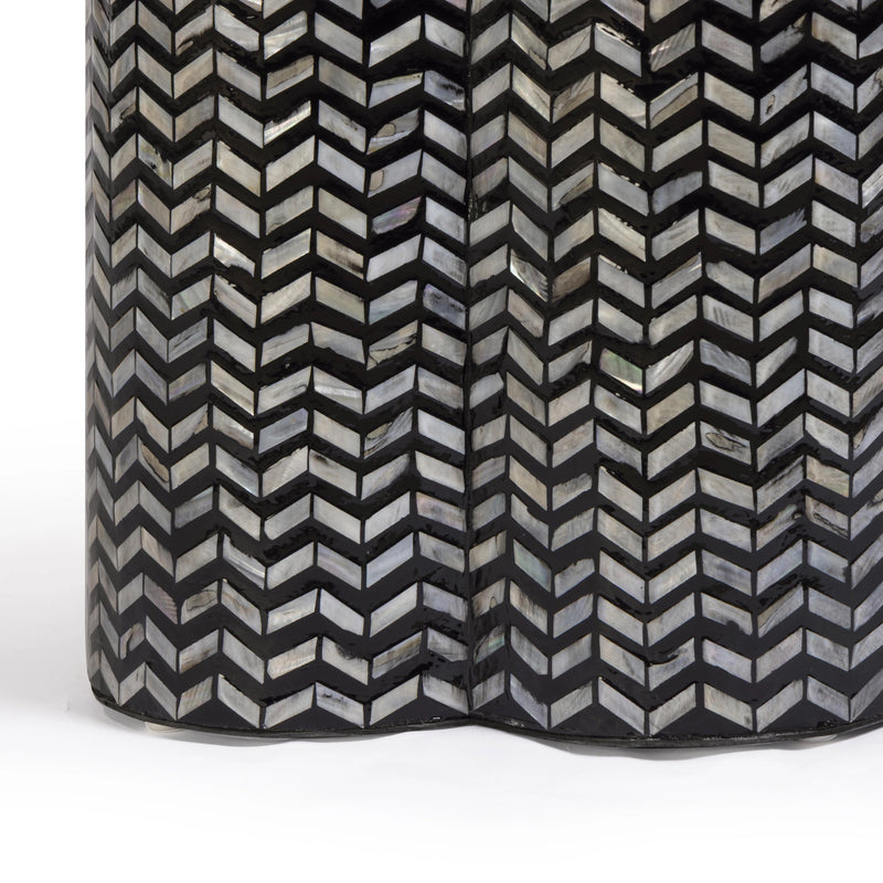 Truffle Black Mother of Pearl Shell Side Table