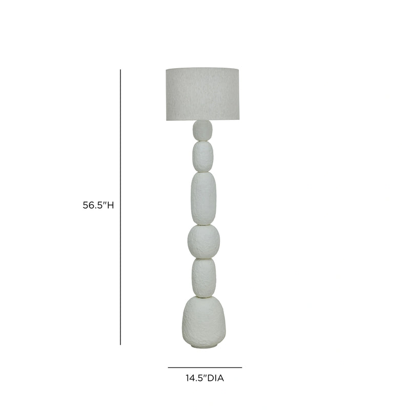 Pebble Cream Papier Mache Floor Lamp