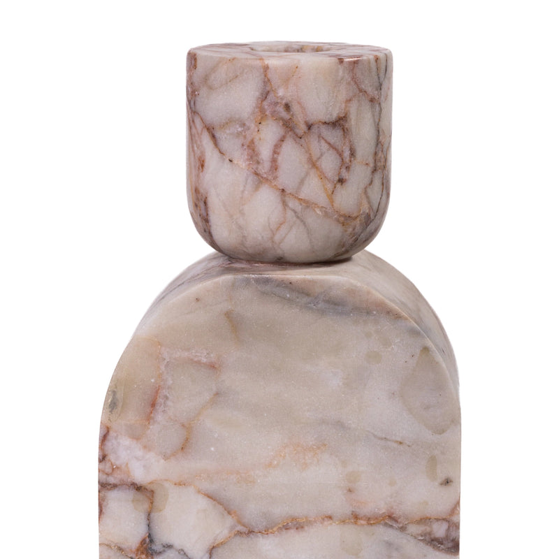 Marble White Brown Candle Holder