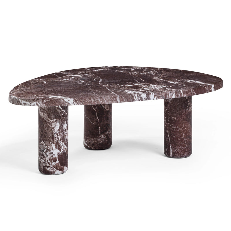 Mesa de centro Libby de mármol falso rojo Levanto para interior/exterior (36"-48")