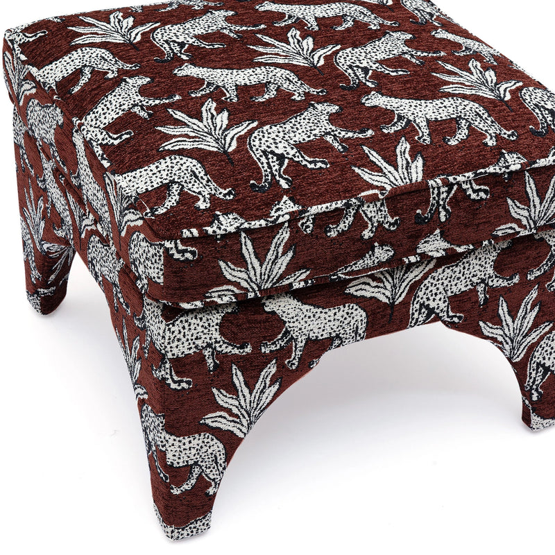 Raji Leopard Jacquard Ottoman