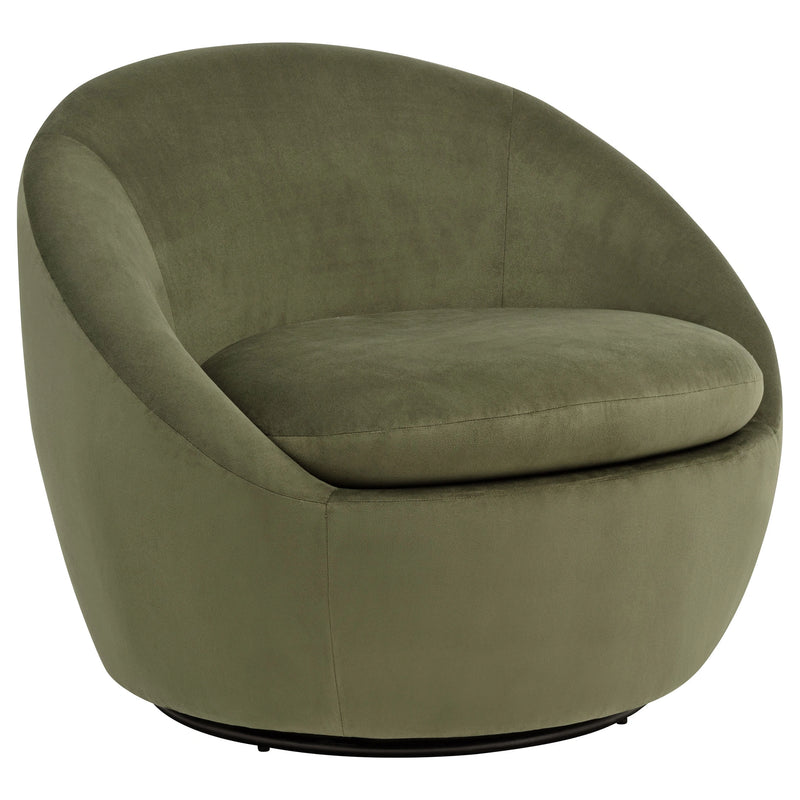 Sillón decorativo giratorio tapizado Myernick