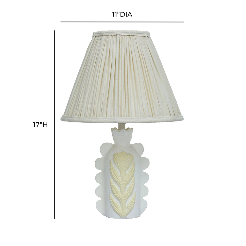 Edith Papier Mache Flower Pleated Table Lamp