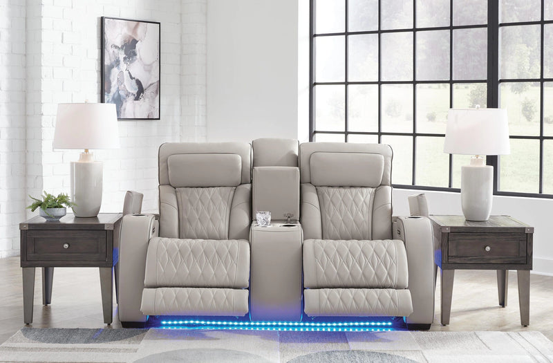 Sofá reclinable eléctrico Boyington, sofá de dos plazas y sillón reclinable