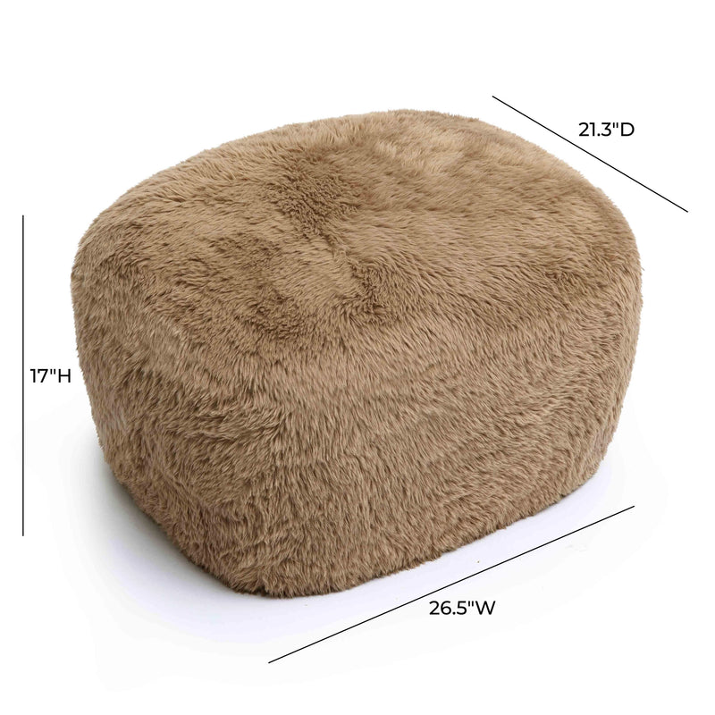 Britt Contract-Grade Vegan Shearling Ottoman