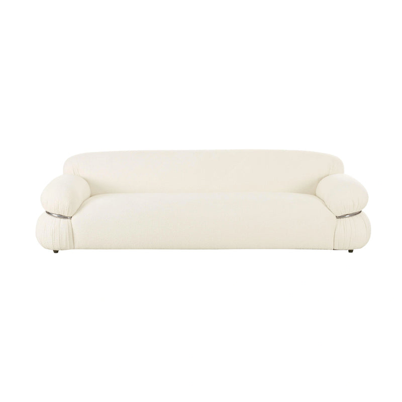 Leyla 98" Cream Performance Boucle Sofa