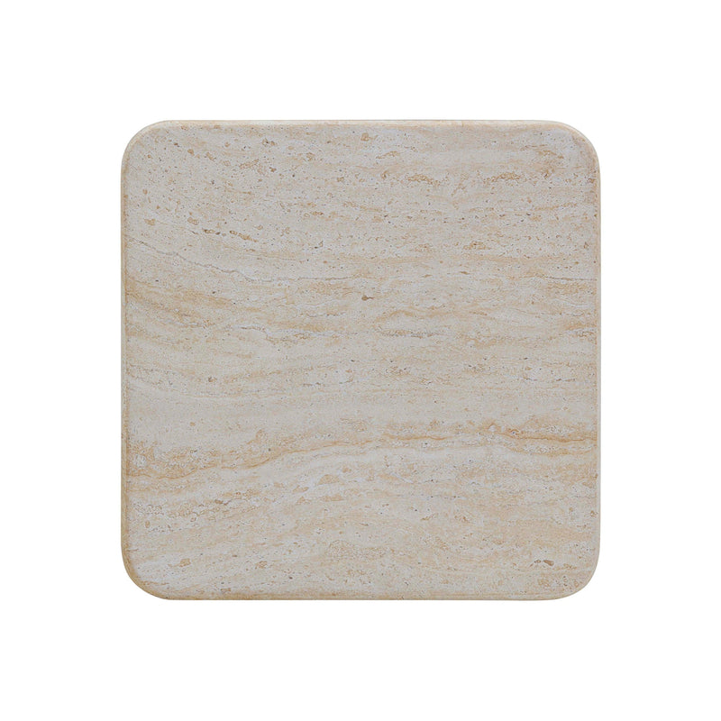 Mesa auxiliar Brut de hormigón con efecto travertino y brecha para interior/exterior