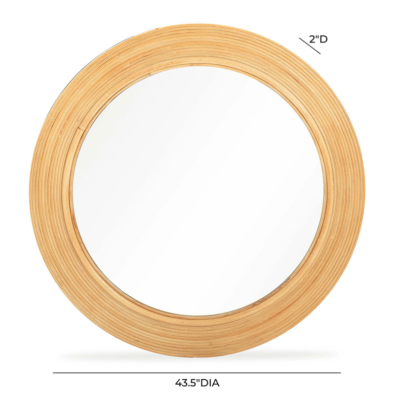 Tanya 43.5" Rattan Round Wall Mirror