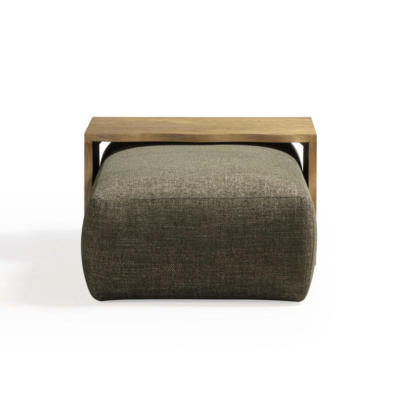 Spencer 54" Performance Basketweave Ottoman with Bridge Table