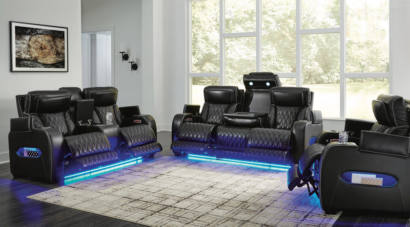 Sofá reclinable eléctrico Boyington, sofá de dos plazas y sillón reclinable