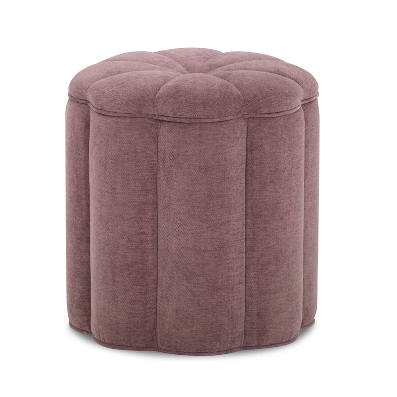 Fleur Textured Performance Velvet Storage Ottoman