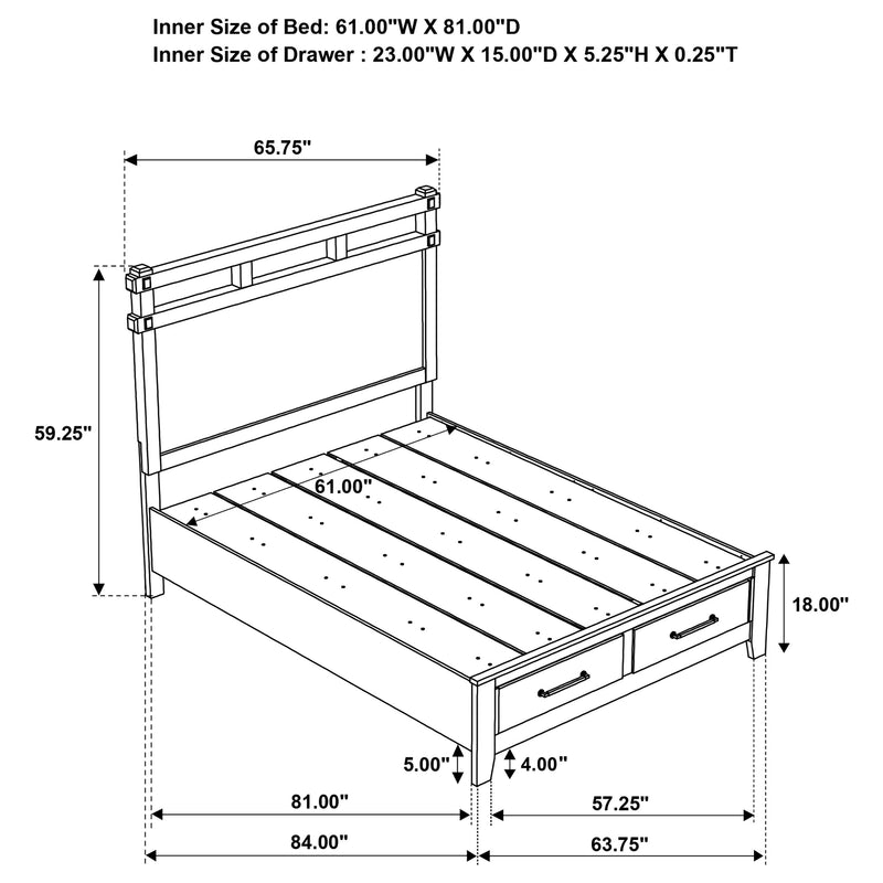 Hazlewood Panel Platform Storage Bed