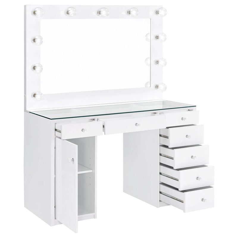 Acena Makeup Vanity Table with LED Mirror Set
