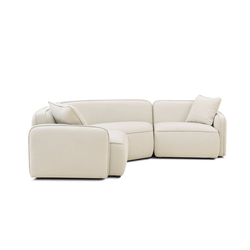 Travie Sand Upcycled Performance Linen Modular L-Sectional
