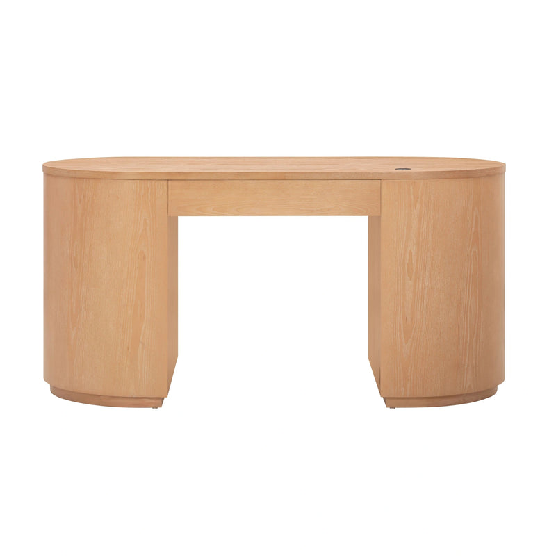 Marlow 64" Wood Executive Desk With Storage