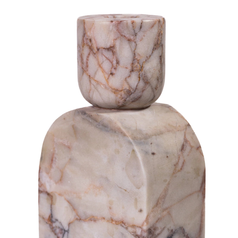 Marble White Brown Candle Holder