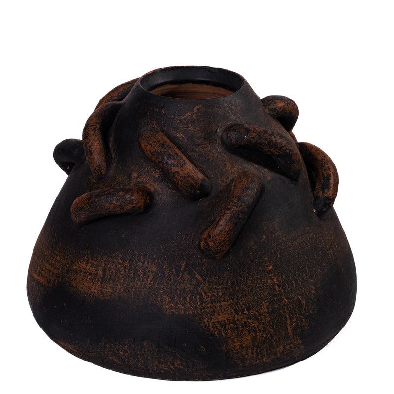 Visha Cream and Blue Terracotta Decorative Vase